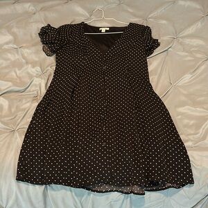 Polka dot button up dress
